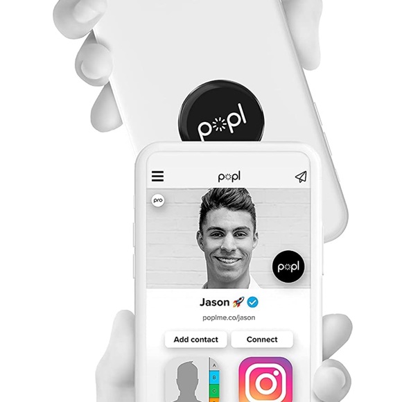 3 Popl Digital Business Card/Smart NFC Sticker/Compatible w/ iPhone and Android - Picture 8 of 15